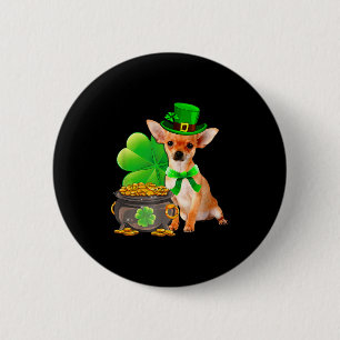 Chihuahua Dog Shamrock St Patricks Day Dog Irish G 6 Cm Round Badge