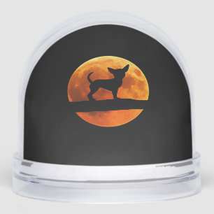 Chihuahua Dog Silhouette Moon chiwawa lover Classi Snowglobe