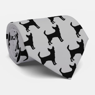 Chihuahua Dog Silhouette Tie