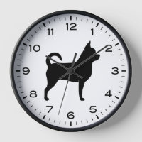 Chihuahua Dog Silhouette with Numbers and Minutes