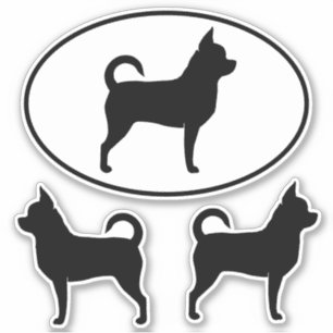 Chihuahua Dog Silhouettes Vinyl Sticker Set