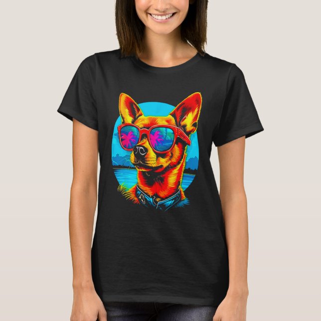 Chihuahua Dog Sunglasses T-Shirt (Front)
