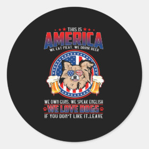 Chihuahua Dog This America 4Th Of July Classic Round Sticker