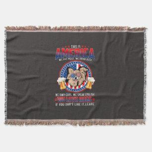 Chihuahua Dog This America 4Th Of July Throw Blanket