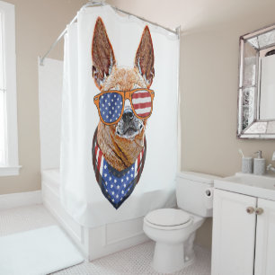 Chihuahua Dog USA American Independence 4th July Shower Curtain
