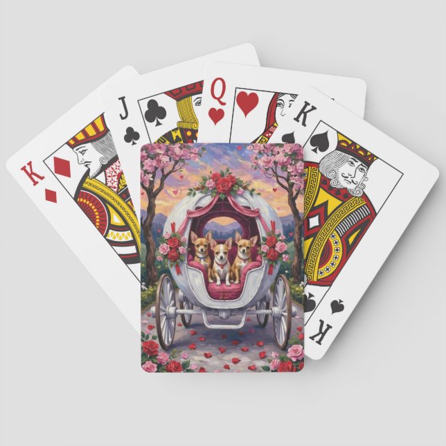 Chihuahua Dog Valentine's Day Playing Cards (Back)