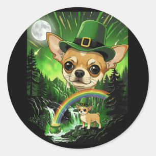 Chihuahua dog vintage howling to the moon st classic round sticker