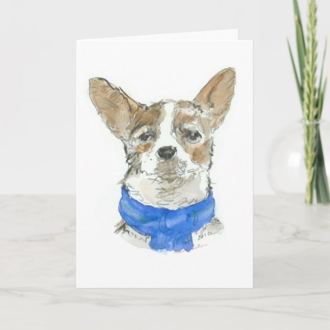 Chihuahua Dog Watercolor GREETINGCARD, blank Card (Front)