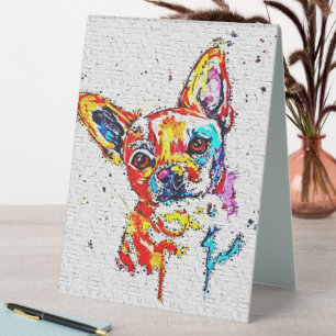 Chihuahua Dog Watercolor Portrait Colourful