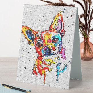 Chihuahua Dog Watercolor Portrait Colourful