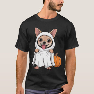 Chihuahua Dog Wearing A White Ghost Costume Dog T-Shirt