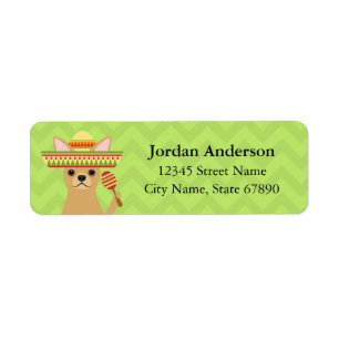 Chihuahua Dog Wearing Sombrero Address Label