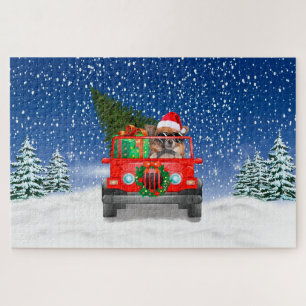 Chihuahua dog with Christmas gifts Jigsaw Puzzle