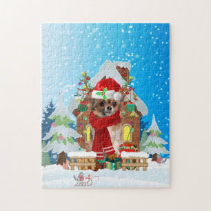 Chihuahua dog with Christmas gifts Jigsaw Puzzle