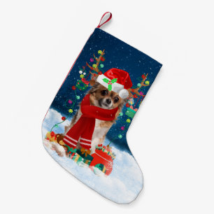 Chihuahua dog with Christmas gifts Small Christmas Stocking
