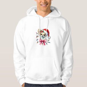 Chihuahua Dog With Coquette Bow Christmas Matching Hoodie