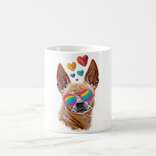 Chihuahua Dog with Hearts Valentine's Day  Coffee Mug
