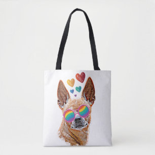 Chihuahua Dog with Hearts Valentine's Day Tote Bag