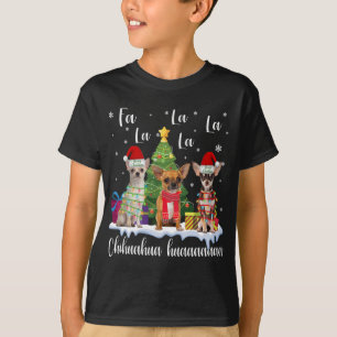 chihuahua dog xmas fa la la la funny ugly christma T-Shirt