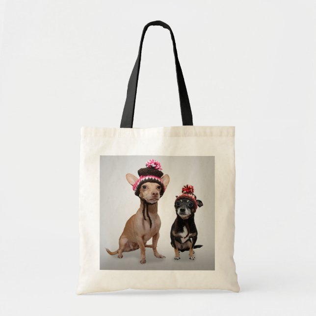 Chihuahua Dogs With Hats Photo Tote Bag (Front)