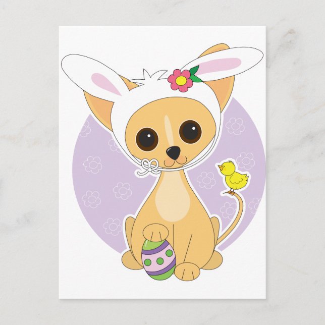 Chihuahua Easter Holiday Postcard (Front)