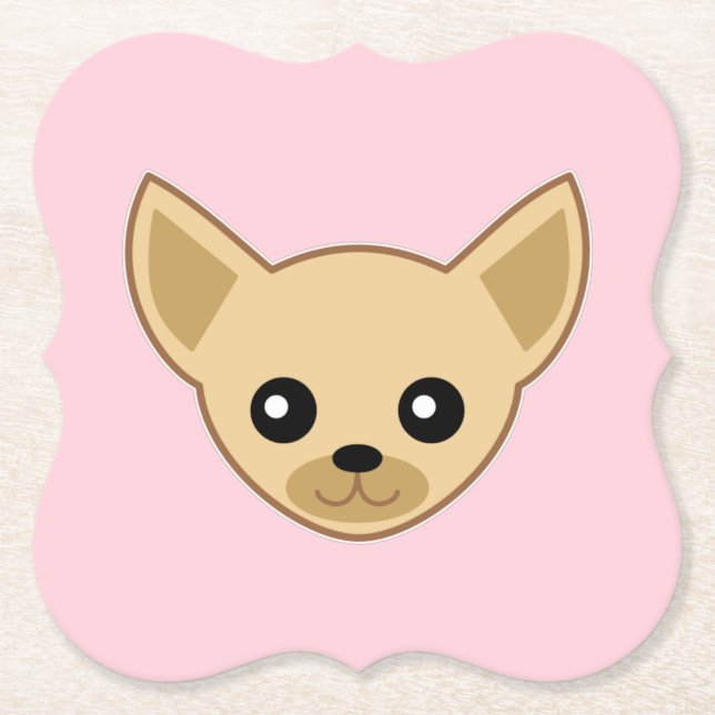 Chihuahua Face Paper Coaster (Front)