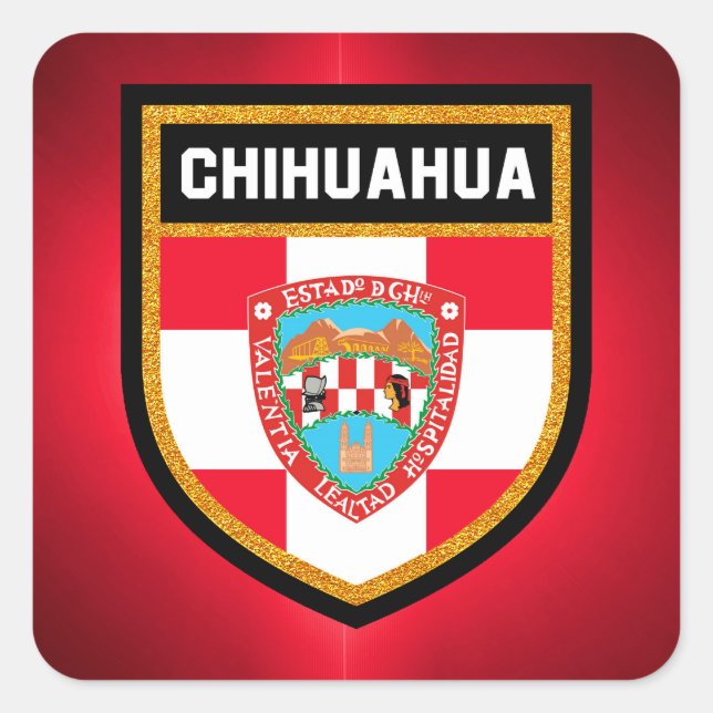 Chihuahua Flag Square Sticker (Front)