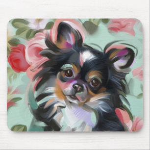 Chihuahua Floral Dog Art Mouse pad
