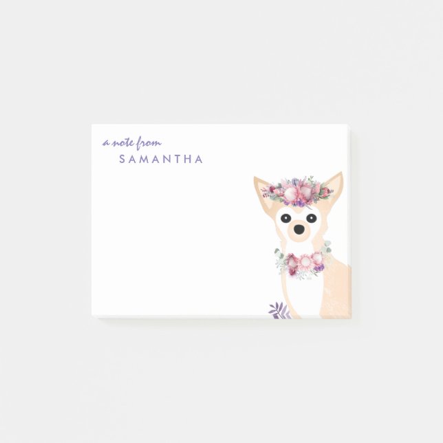 Chihuahua Flower Power Notes (Front)