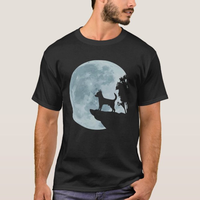 Chihuahua Full Moon Cute Dog Love Mystic T-Shirt (Front)