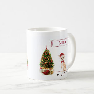 Chihuahua Funny Christmas Dog with Tree Coffee Mug
