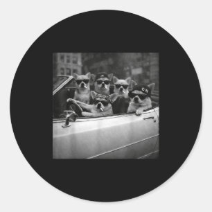 Chihuahua Gangster Dog Street Funny Chihuahua Smok Classic Round Sticker