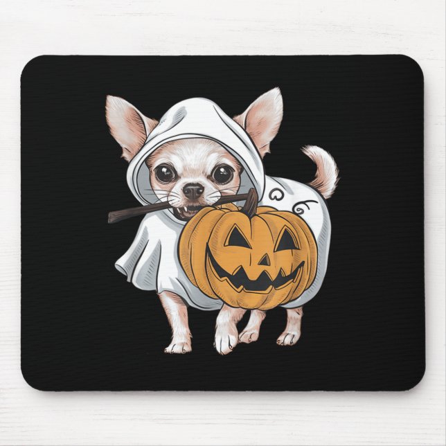 Chihuahua Ghost Dog Halloween Mouse Mat (Front)