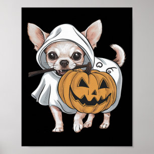Chihuahua Ghost Dog Halloween Poster