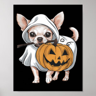 Chihuahua Ghost Dog Halloween Poster