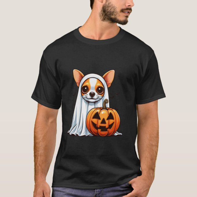 Chihuahua Ghost Pumpkin Halloween Fall Costume T S T-Shirt (Front)