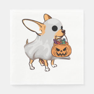 Chihuahua Ghost Pumpkin Halloween Shirt Napkin