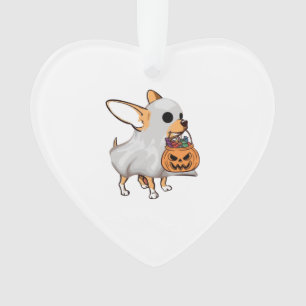 Chihuahua Ghost Pumpkin Halloween Shirt Ornament