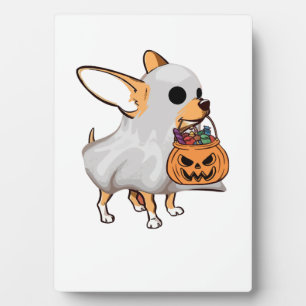 Chihuahua Ghost Pumpkin Halloween Shirt Plaque