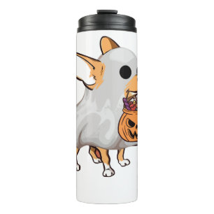 Chihuahua Ghost Pumpkin Halloween Shirt Thermal Tumbler
