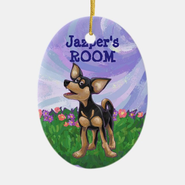 Chihuahua Gifts & Accessories Ceramic Tree Decoration (Front)