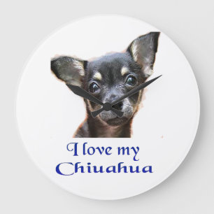 Chihuahua gifts large clock