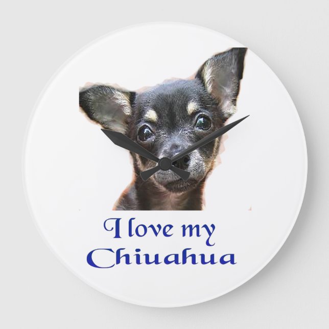 Chihuahua gifts large clock (Front)