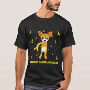Chihuahua Gold Ribbon Childhood Cancer Awareness T-Shirt
