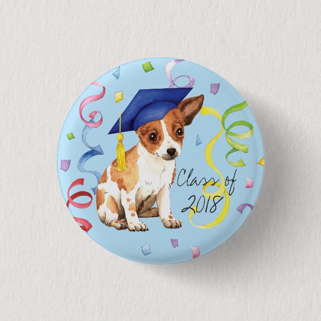 Chihuahua Graduate 3 Cm Round Badge (Front)