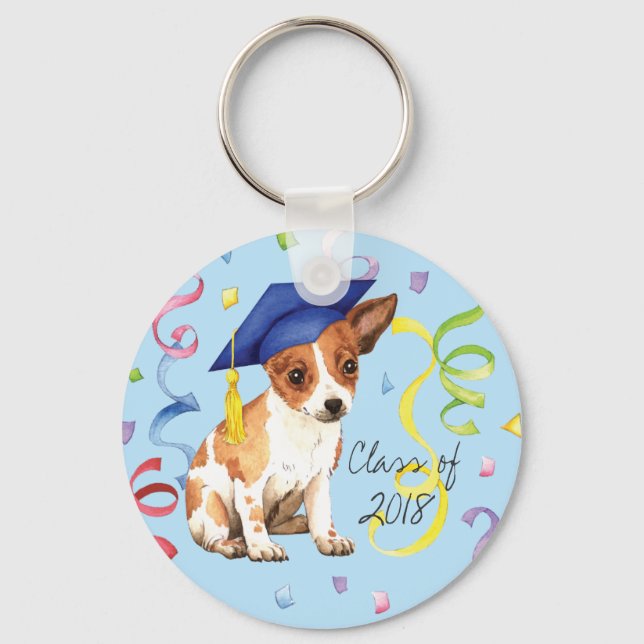 Chihuahua Graduate Key Ring (Front)
