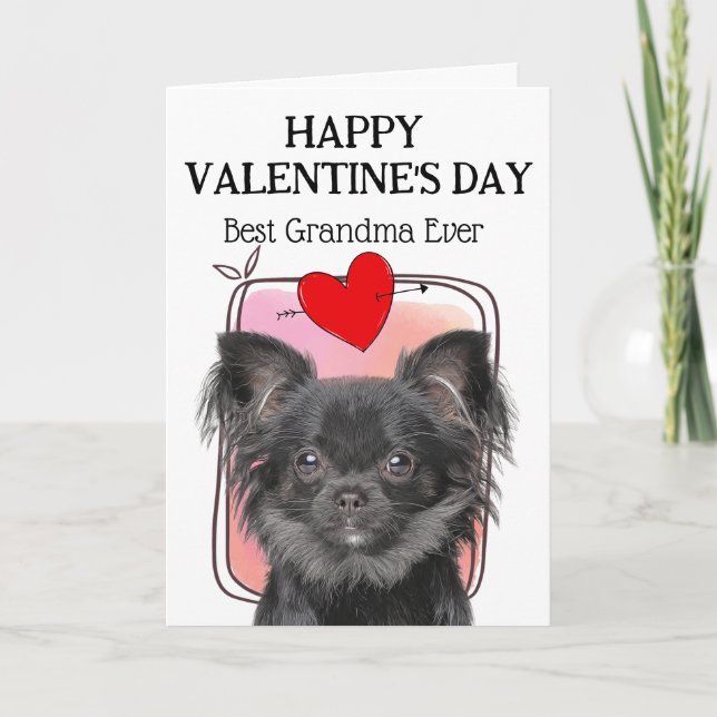 Chihuahua Grandma Custom Valentine's Day Card (Front)