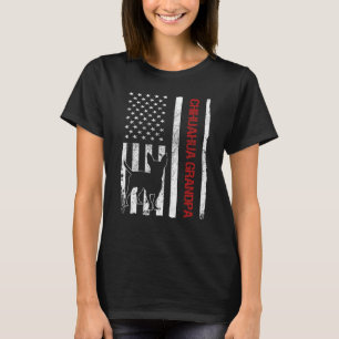 Chihuahua Grandpa American USA Flag Funny Chihuahu T-Shirt