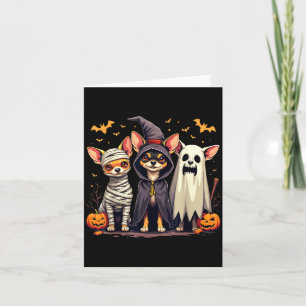 Chihuahua Halloween Costume Mummy Witch Ghost Dog Card
