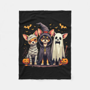 Chihuahua Halloween Costume Mummy Witch Ghost Dog Fleece Blanket